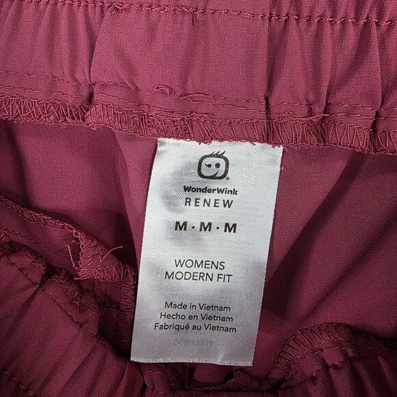 Womens Wonderwink Renew Pink Modern Fit Pants Elastic Waist Polyester Size M - Picture 2 of 9